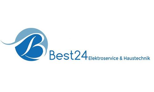 Best 24 Elektroservice & Haustechnik Logo, blaue Schrift auf weißem Untergrund