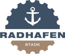 Radhafen Stade Logo, blau mit weißem Anker darin