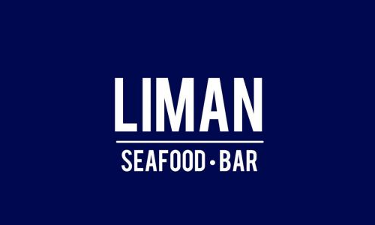 Logo Liman mit weißem Schriftzug auf blauem Grund