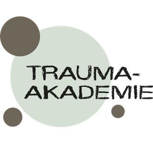 Trauma-Akademie Logo, schwarze Schrift und grüne Kreise darum
