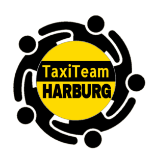 Taxi Team Harburg Logo, schwarz und gelb