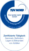 Signet von TÜV Nord in blau-weiß.