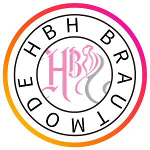 Grau/Pinker Schriftzug mit geschwungener Schrift, der die Buchstaben HBH zeigt