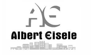 Albert Eisele Immobilien Logo, schwarze und graue Schrift auf weißem Untergrund