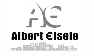 Albert Eisele Immobilien Logo, schwarze und graue Schrift auf weißem Untergrund