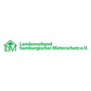 Landesverband hamburgischer Mieterschutz e.V. (LhM) Logo, grüne Schrift und Haus auf weißem Untergrund