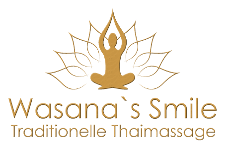 Wasana´s Smile Traditionelle Thaimassage Logo, goldene Schrift