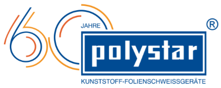 polystar 60 Jahre Logo, blaue und gelb und orangetöne