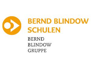 Bernd-Blindow-Schulen Gruppe Logo mit oranger Schrift auf weißem Grund