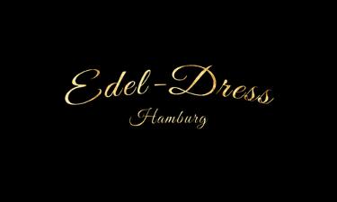 Edel-Dress Hamburg Logo, goldene Schrift auf schwarzem Untergrund