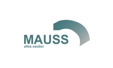Mauss-Service Reinigungsunternehmen Logo, grüne Schrift auf weißem Untergrund
