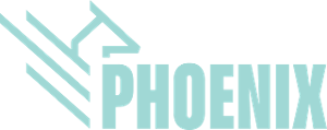 Phoenix Logo, mintfarbene Schrift auf weißem Untergrund Kultursalon.Kreativraum.Eventfläche