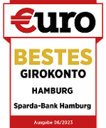 Ein Testsieger Emblem, bestes Girokonto Hamburg, Ausgabe Euro vom Juni 2023