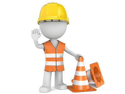  Logo Bauarbeiter mit Straßenkegel