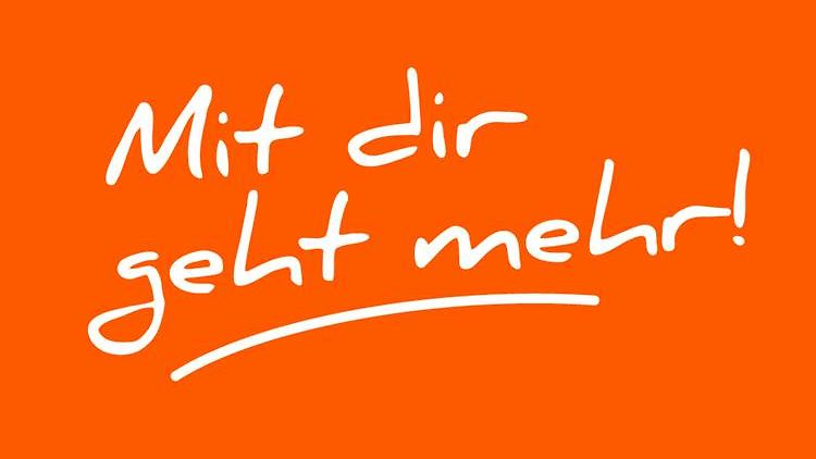 Logo der Engagementkampagne "Mit dir geht mehr!"- Im Newsletter wird das Logo verwendet als Überschrift zu Berichten über die Kampagne.