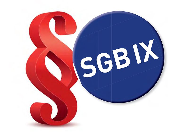  Titelseite mit Paragraphenzeichen und Button SGB IX