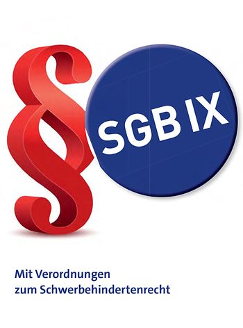 Titelseite mit Paragraphenzeichen und Button SGB IX
