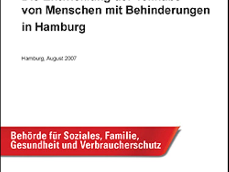  Titelseite des Fachberichtes "Die Entwicklung der Teilhabe von Menschen mit Behinderungen in Hamburg"