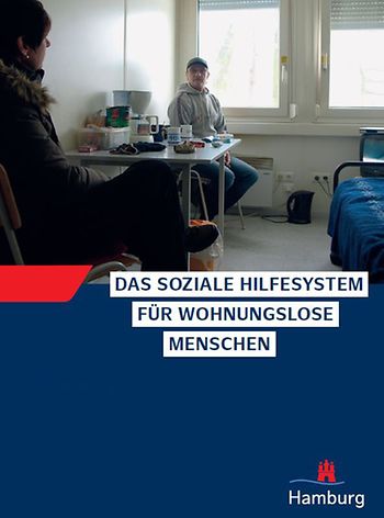 Titelblatt der Broschüre 'Das soziale Hilfesystem für wohnungslose Menschen'