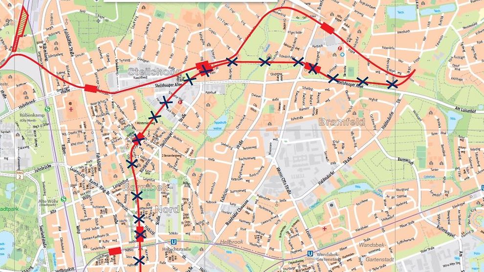 Flächennutzungsplanänderung "Aktualisierung der Schnellbahnanbindung von Bramfeld"