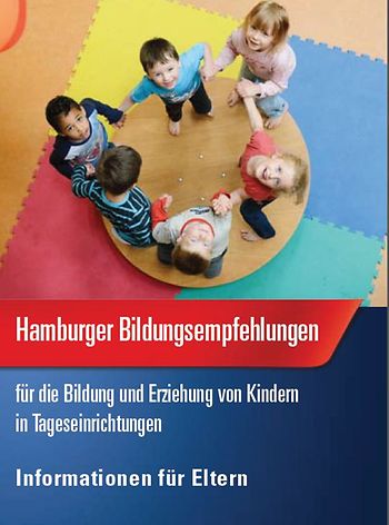 Titelseite des Faltblattes 'Hamburger Bildungsempfehlungen für Kindertageseinrichtungen'