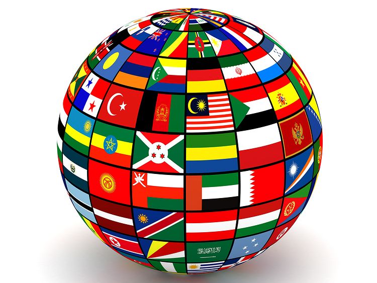  Globus mit Flaggen
