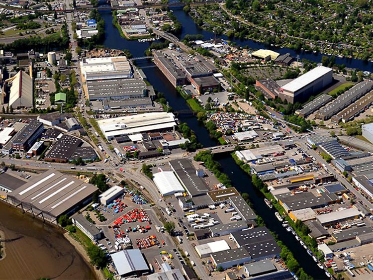  Luftbild des Industriestandortes Billbrook