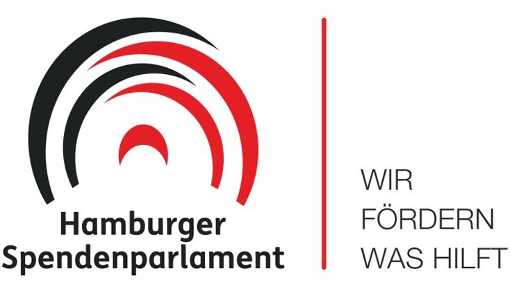 Logo des Hamburger Spendenparlament e.V.; Text: Mithelfen. Mitentscheiden. Mitglied werden.
