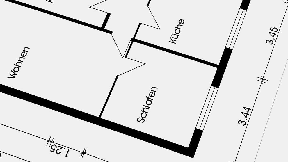  Grundriss einer Wohnung mit mehreren Zimmern