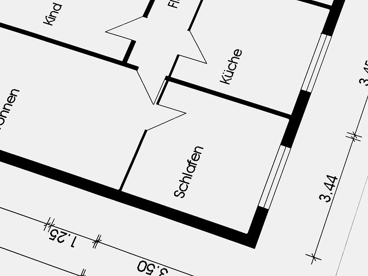  Grundriss einer Wohnung mit mehreren Zimmern