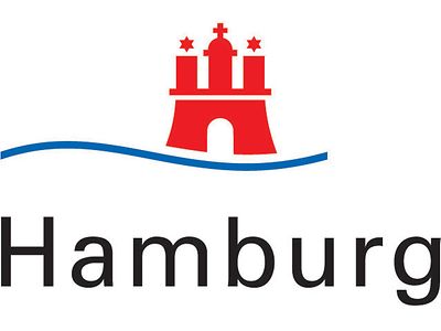  Offizielles Logo der Stadt Hamburg mit Tor, Welle und Schriftzug Hamburg