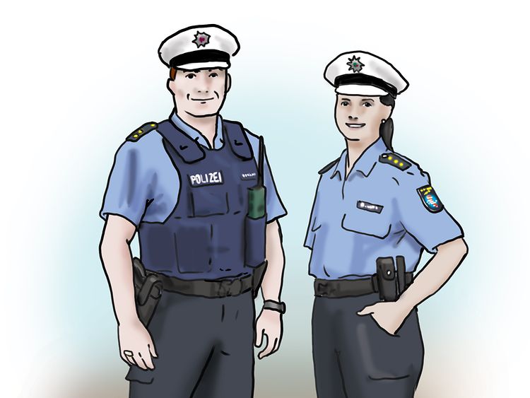  Zwei Menschen in Polizeiuniform