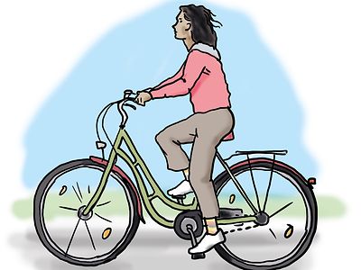  Eine Person fährt Fahrrad