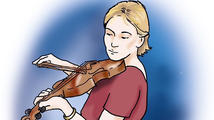 Eine Frau spielt Geige