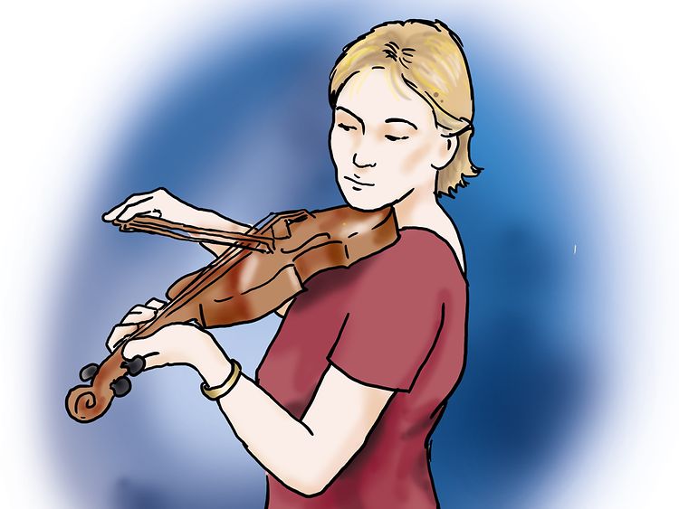  Eine Frau spielt Geige