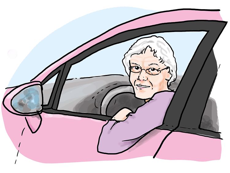  Eine ältere Person fährt Auto