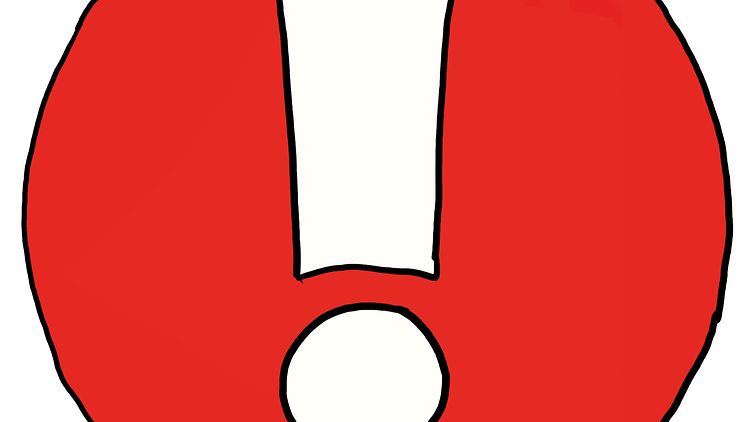  Ein weißes Ausrufezeichen auf einem roten Kreis - Symbol für Achtung
