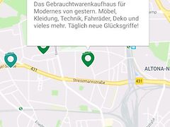  Übersicht der Zero Waste Map der Stadtreinigung Hamburg - Kartendarstellung auf dem Smartphone