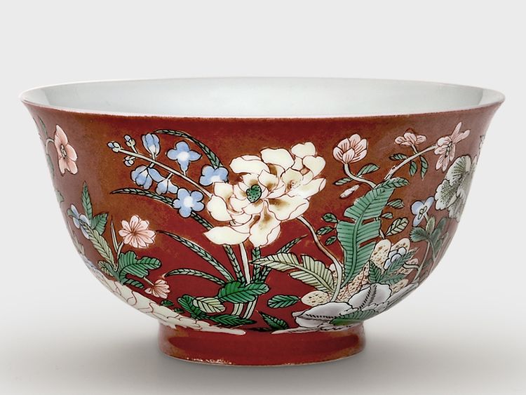  Chinesische Porzellanschale mit Blüten