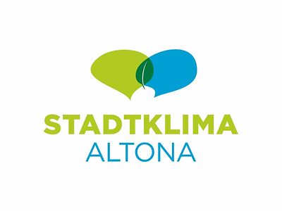  Logo mit grünem und blauem Kreis und Aufschrift "Stadtklima Altona"
