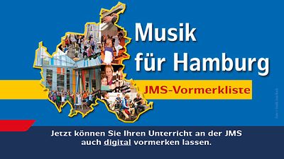 Grafik mit Umrissen einer Hamburg-Karte und dem Text "Musik für Hamburg - JMS-Vormerkliste"