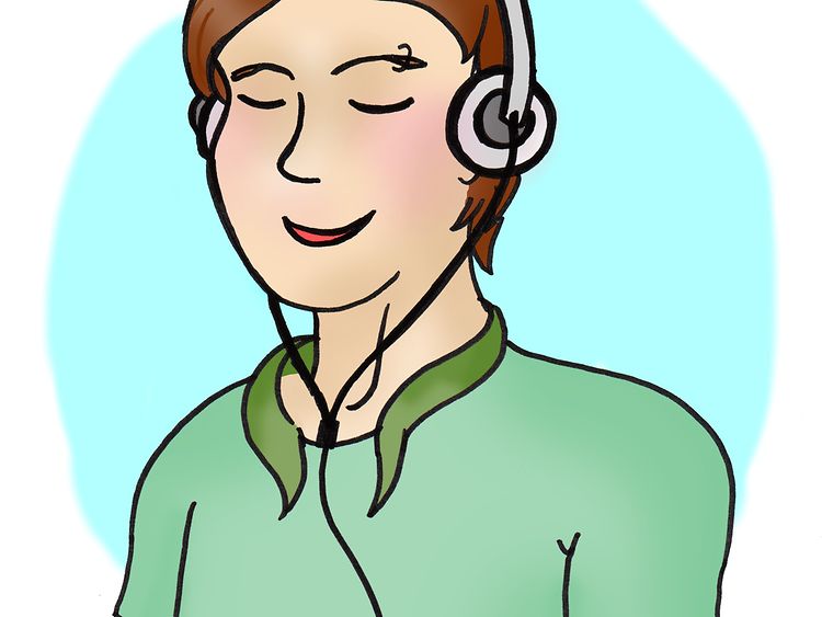  Person mit Kopfhörern