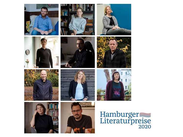  Collage der Preisträgerinnen und Preisträger der Hamburger Literaturpreise 2020