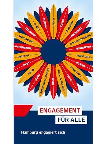 Deckblatt des Faltblattes "Engagement für alle" 