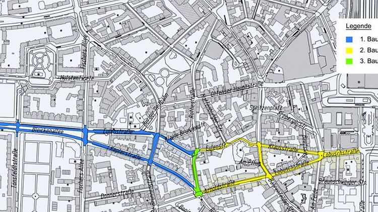  Stadtplanausschnitt der betroffenen Straßenzüge Bleickenallee und Hohenzollernring