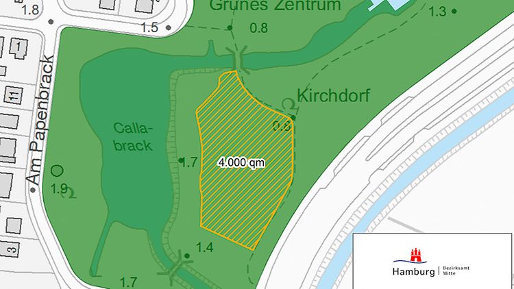 Hundeauslaufzone Grünes Zentrum Kirchdorf in Wilhelmsburg