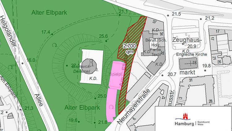 Hundeauslaufzone Alter Elbpark in Hamburg-Neustadt