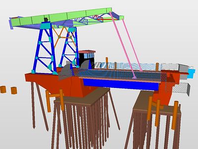  Bestandsmodell der Holzhafenklappbrücke im Harburger Hafen – Auftraggeber LSBG