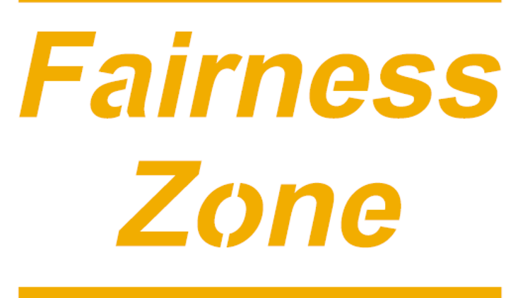 Bild der Schablone mit dem Schriftzug "Fairness Zone"