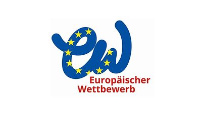  Logo, blaues e und w mit gelben Europasternen